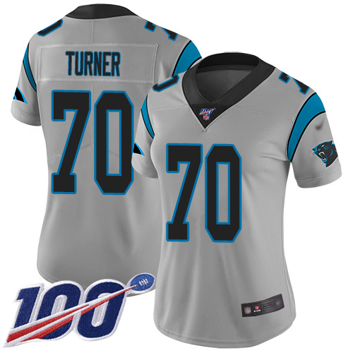 Carolina Panthers Limited Silver Women Trai Turner Jersey NFL Football #70 100th Season Inverted Legend->carolina panthers->NFL Jersey